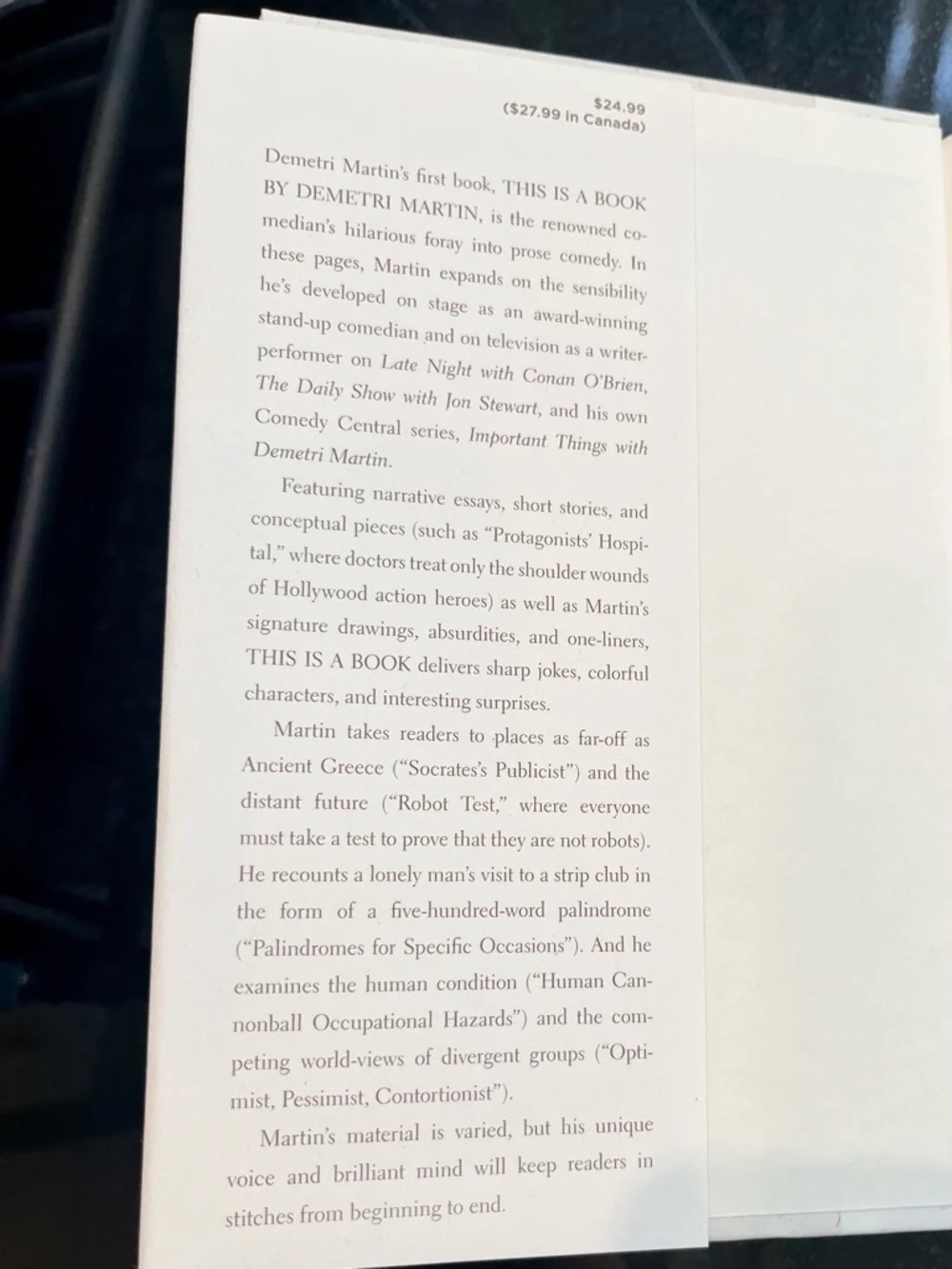 Demetri Martin 'This Is a Book' — hardcover humorous comedy book - Picture 2 of 9